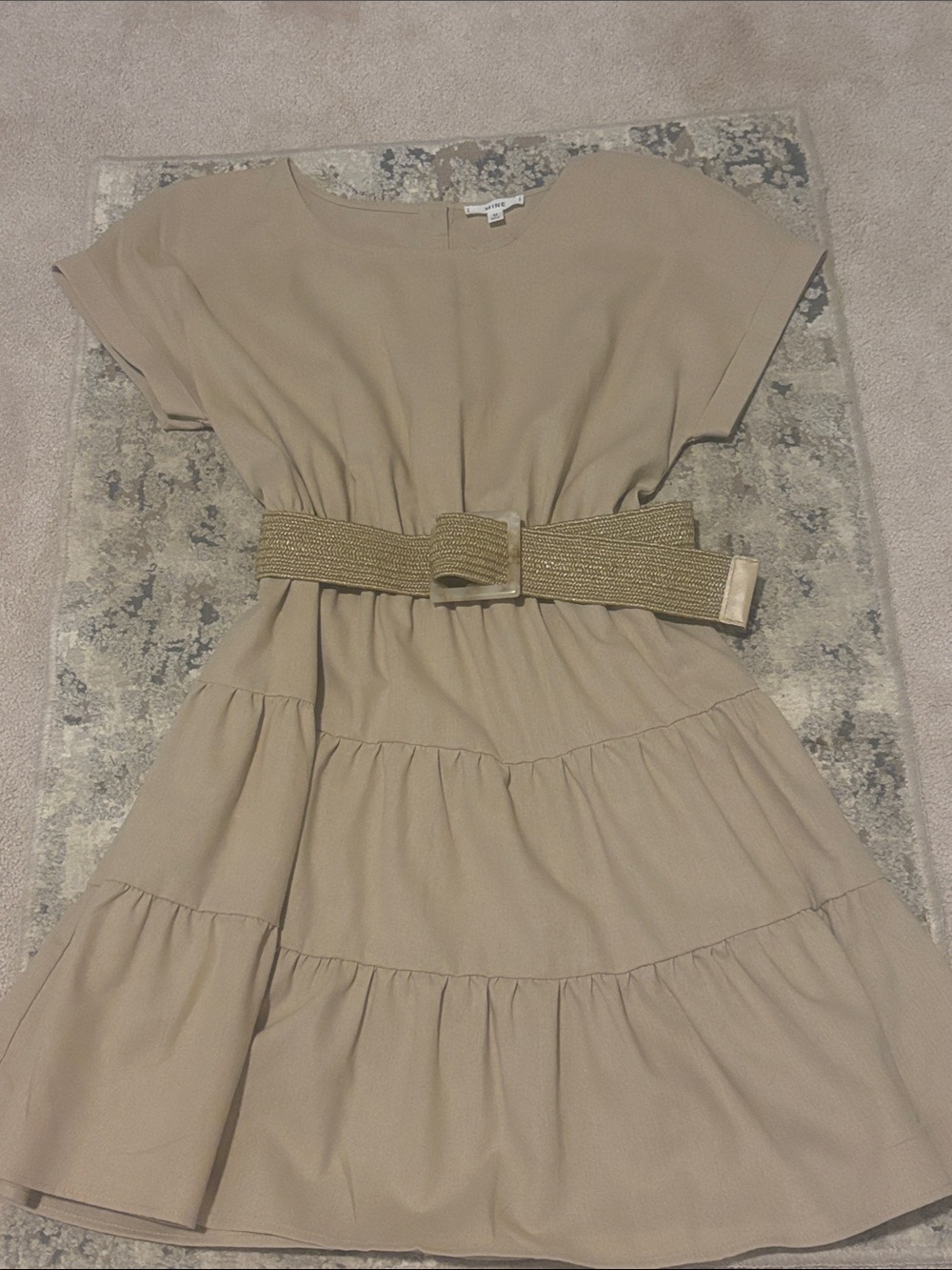 MINE Neutral Tan Scoop Neck Top